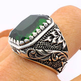 Men's Turkish Onyx Square Sterling Silver Ring