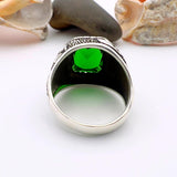 Men's Turkish Onyx Square Sterling Silver Ring