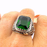 Men's Turkish Onyx Square Sterling Silver Ring