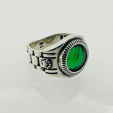 Men's Turkish Turquoise Square Silver Ring