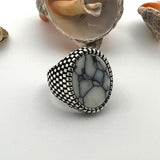 Men's Turquoise Stone Handmade Silver Ring