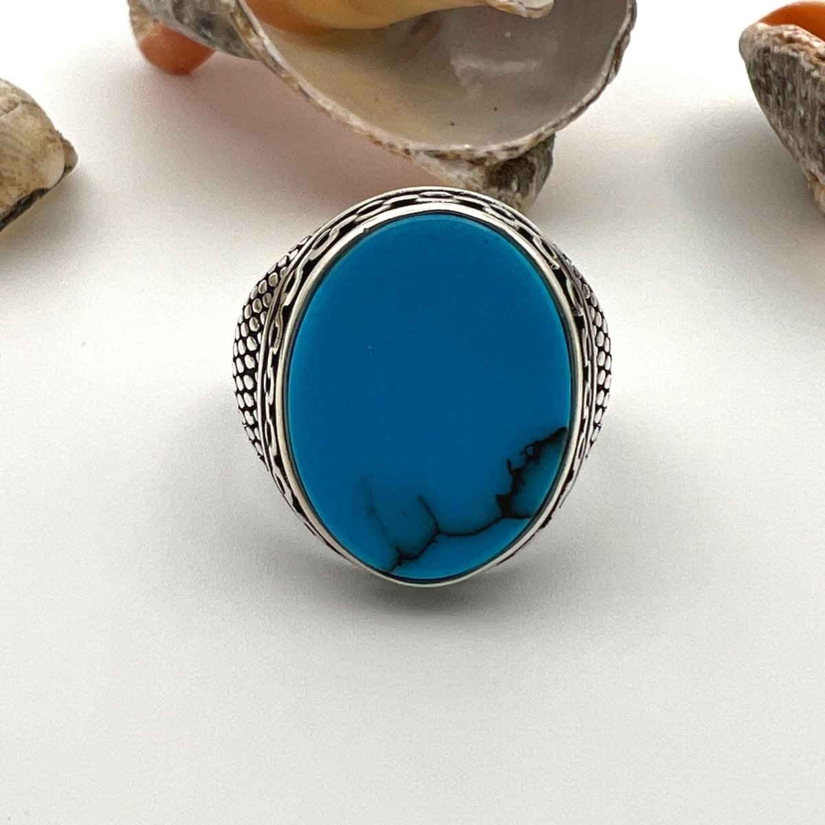 Men's Turquoise Stone Handmade Silver Ring