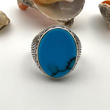 Men's Turquoise Stone Handmade Silver Ring