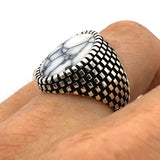 Men's Turquoise Stone Handmade Silver Ring