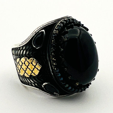 Men's Vintage Onyx Stone Ring