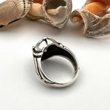 Men's White Zircon Stone Silver Ring