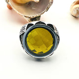 Men's Yellow Zircon Stone Ring