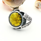 Men's Yellow Zircon Stone Ring - TryAladdin