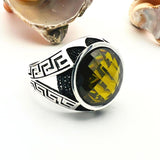 Men's Yellow Zircon Stone Ring