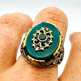 Men's Yemeni Aqeeq Gemstone Ring