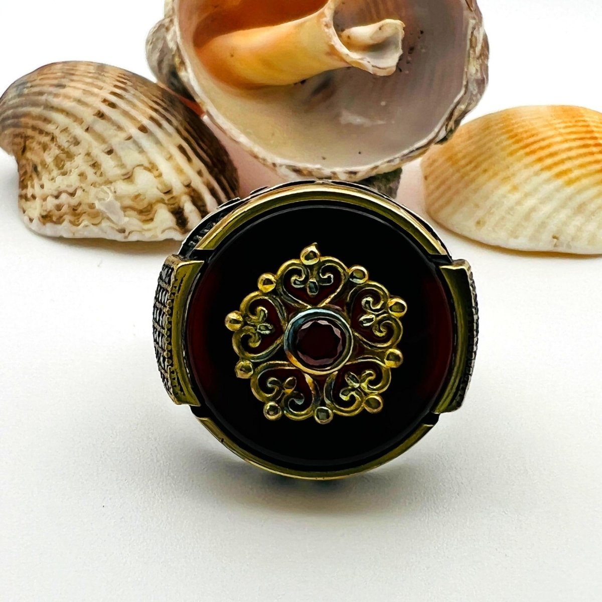 Men's Yemeni Aqeeq Gemstone Ring