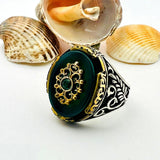 Men's Yemeni Aqeeq Gemstone Ring