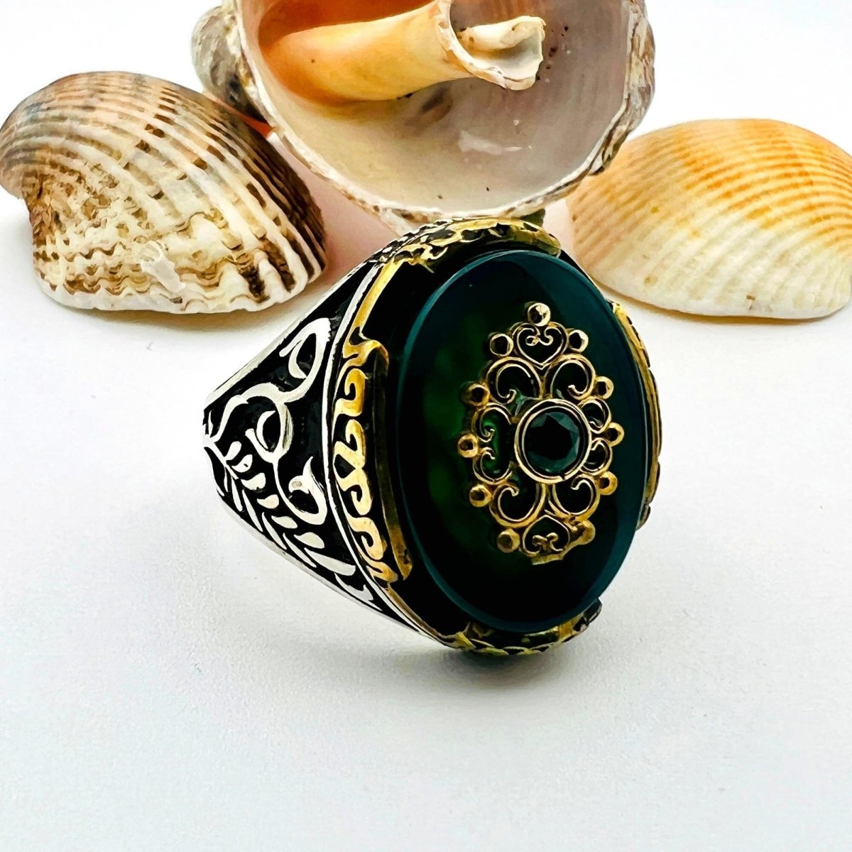 Men's Yemeni Aqeeq Gemstone Ring