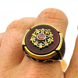 Men's Yemeni Aqeeq Gemstone Ring