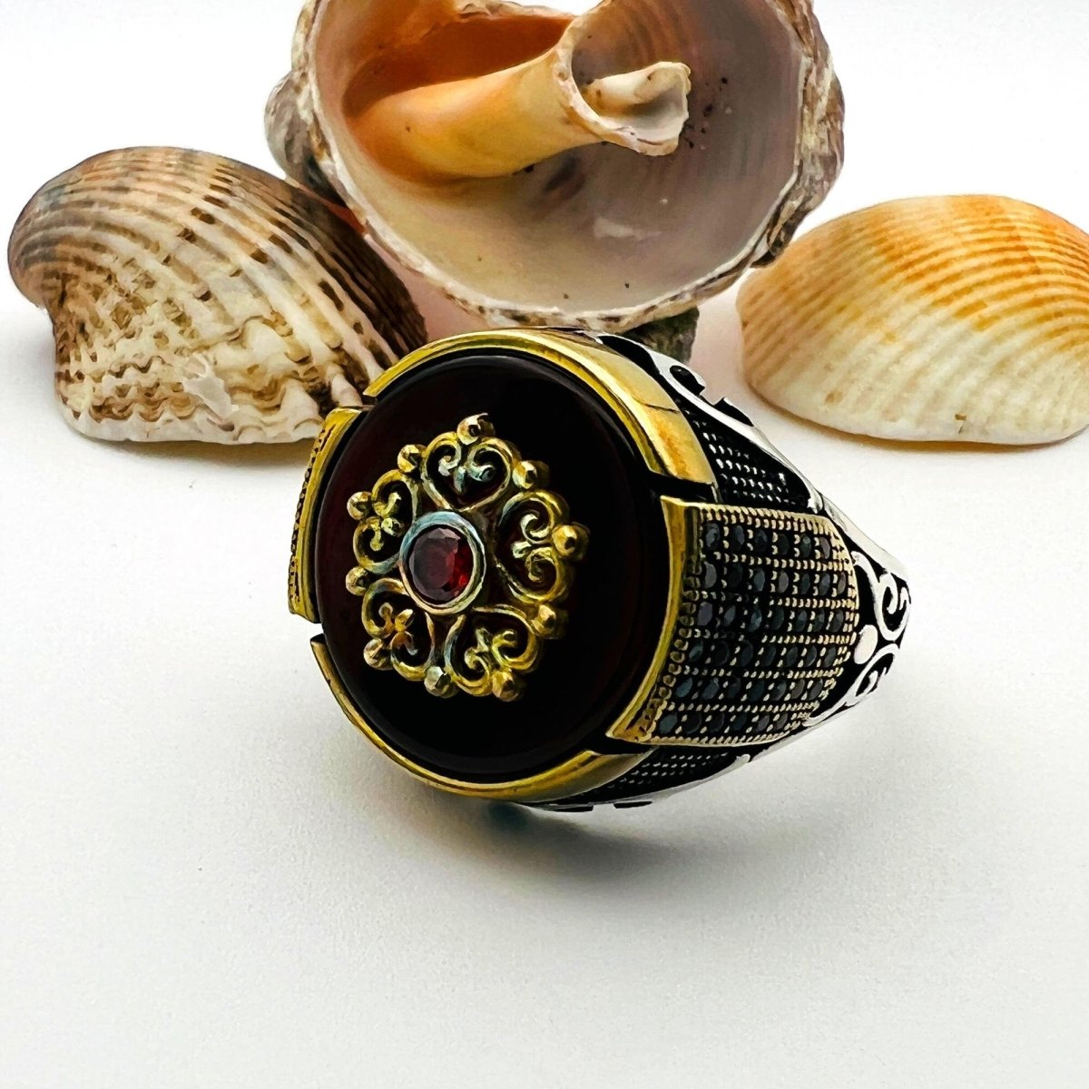 Men's Yemeni Aqeeq Gemstone Ring - TryAladdin