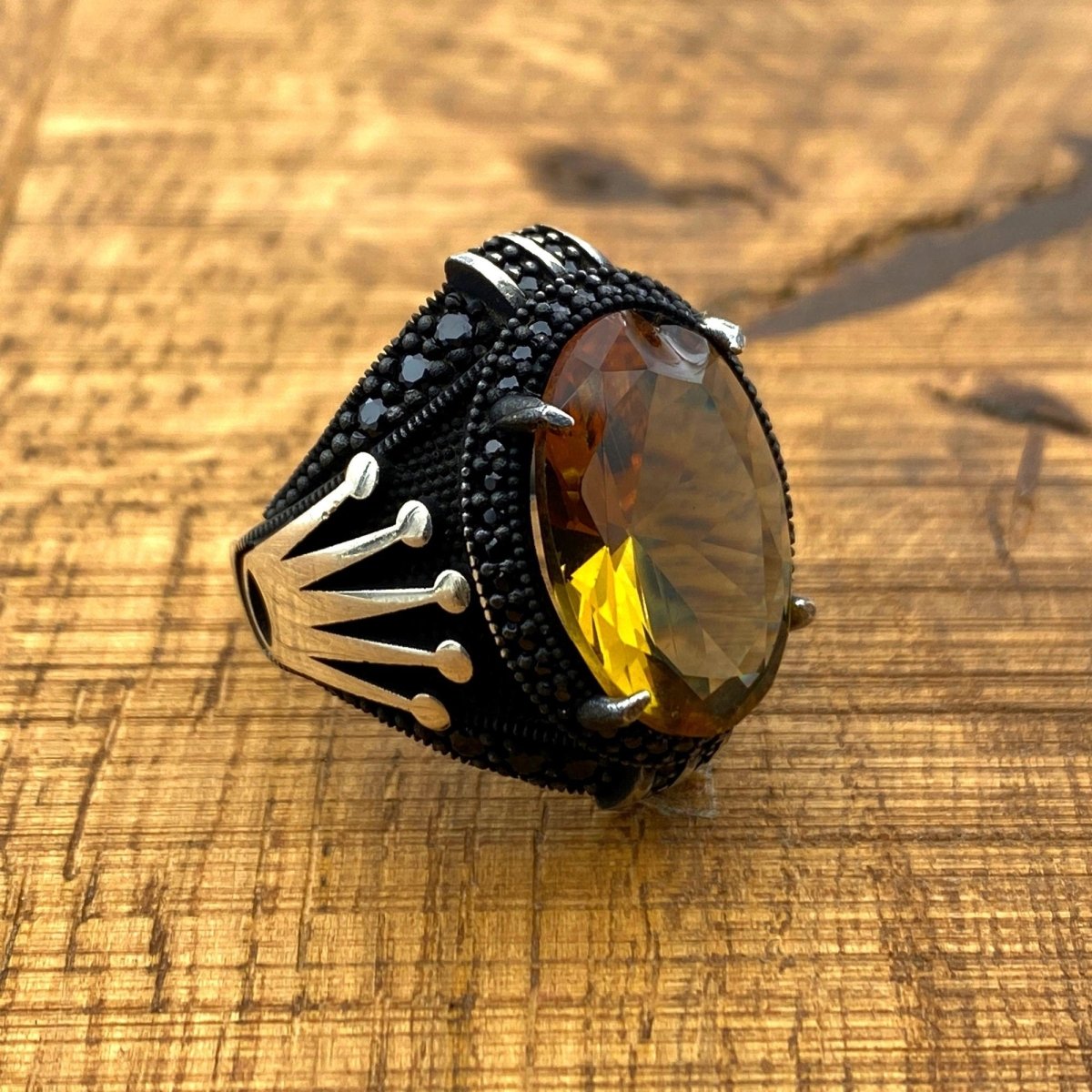 Men's Zultanite Color Changing Stone Silver Ring