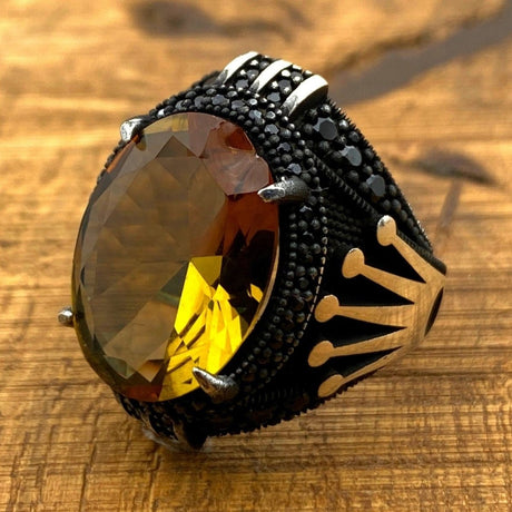 Men's Zultanite Color Changing Stone Silver Ring