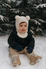 meric bebe Kids Seamless Knitted Pom - Pom Balaclava Hat (0 - 2 Yrs) - TryAladdin