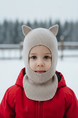 Meric Bebe Knitted cat Ear Balaclava - cozy Winter Hat for Baby & child - TryAladdin