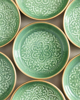 Metal Rosalie Plate Set - Soft Green Finish - TryAladdin