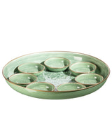 Metal Rosalie Plate Set - Soft Green Finish - TryAladdin