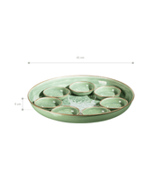 Metal Rosalie Plate Set - Soft Green Finish - TryAladdin
