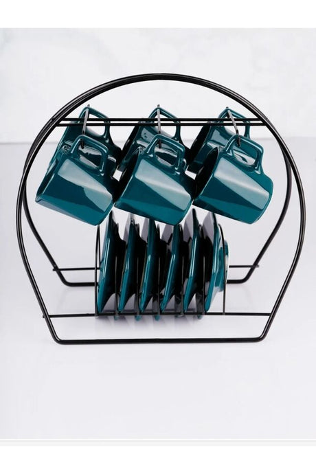 Metalay Professional Oval Black Metal Mug & Cup Drying Rack Organizer - TryAladdin