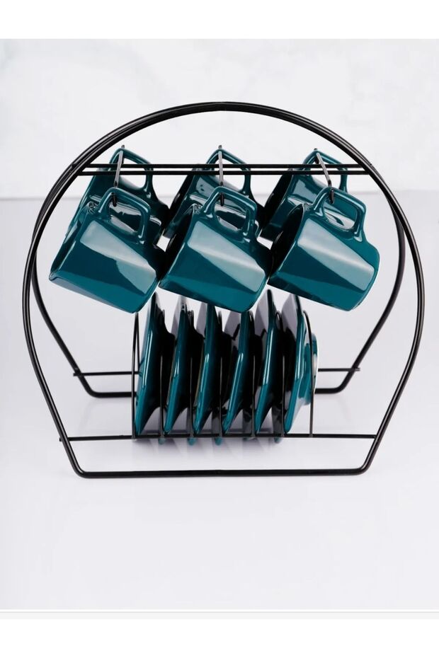 Metalay Professional Oval Black Metal Mug & Cup Drying Rack Organizer - TryAladdin