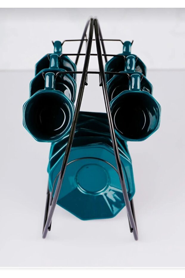 Metalay Professional Oval Black Metal Mug & Cup Drying Rack Organizer - TryAladdin