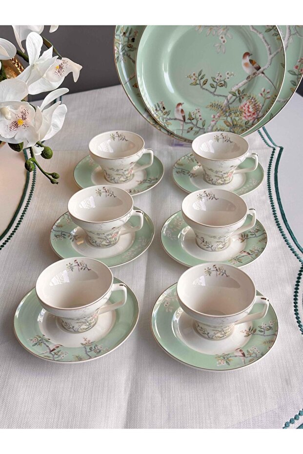 Mikasa Moor Premium Bird Garden Turkish Coffee Cup Set - 6 - Piece, 90ml Capacity - TryAladdin