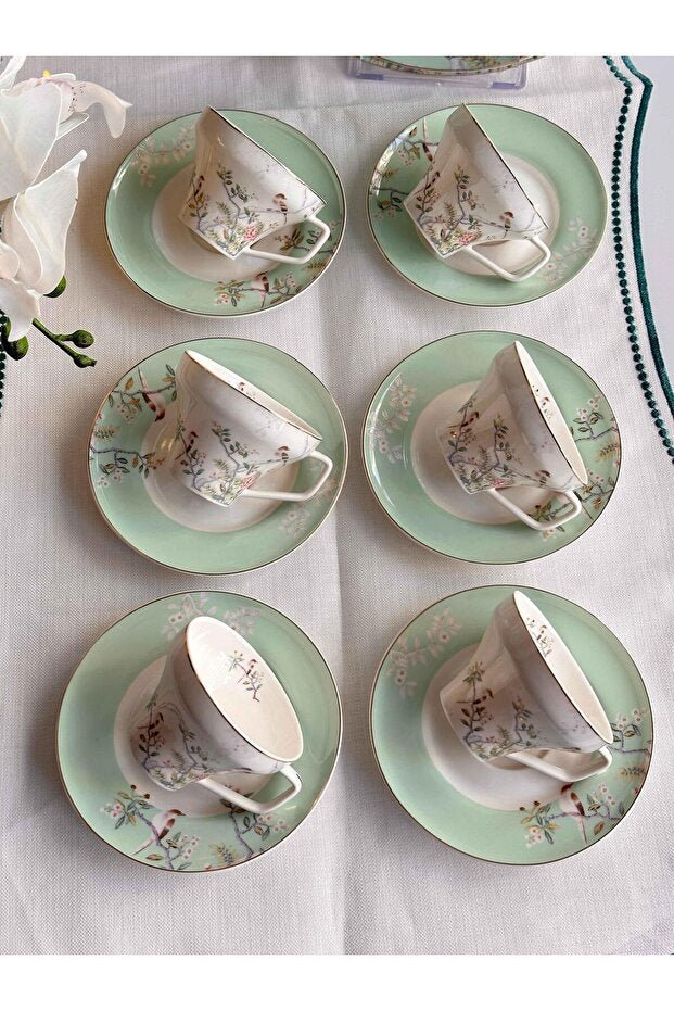 Mikasa Moor Premium Bird Garden Turkish Coffee Cup Set - 6 - Piece, 90ml Capacity - TryAladdin