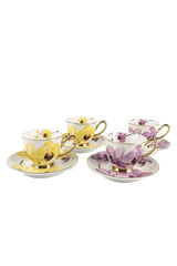 Mikasa Moor Premium New Bloom Porcelain Coffee Cup Set - 4 - Piece - TryAladdin