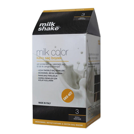 Milk Color Permanent Hair Dye - Dark Chestnut 3 - Eco Kit - TryAladdin