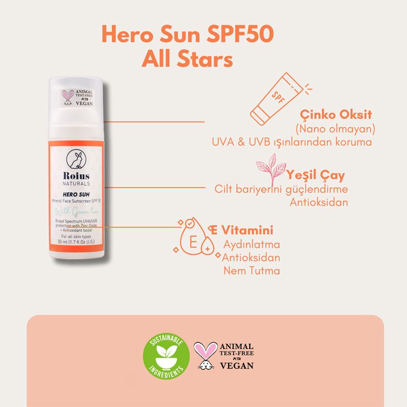 Mineral Face Sunscreen SPF50 - Antioxidant, Hydrating & Non - Greasy - TryAladdin