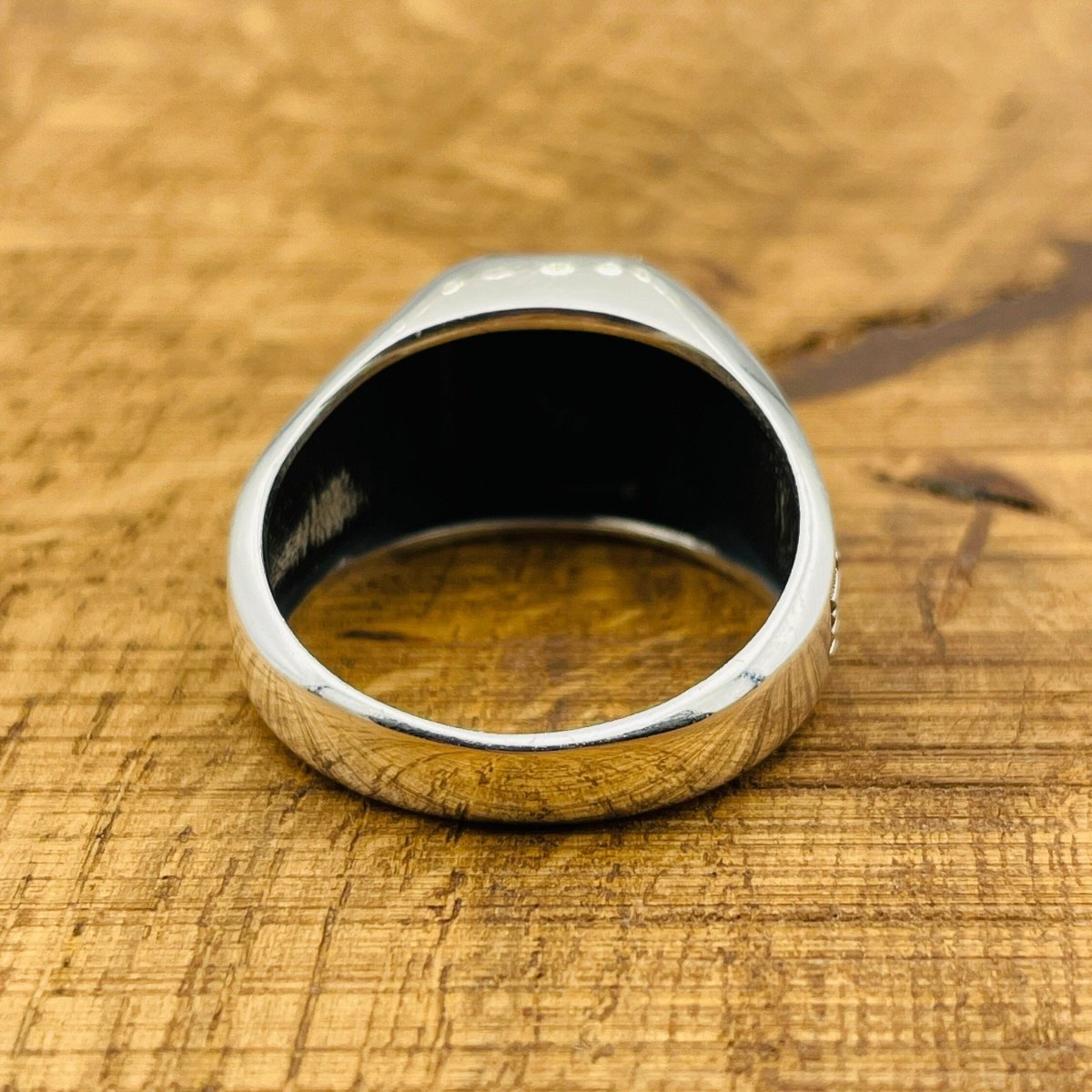 Minimalist Square Black Onyx Stone Men's Ring - TryAladdin