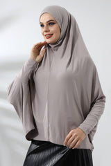 Mink Ready to Wear Practical Hijab Sleeves Combed Cotton Souffle Scarf Hijab - TryAladdin