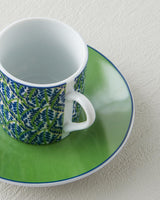 Professional Grade Porcelain Coffee Cup Set   2 Person   80ml   Green Finish