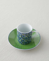 Professional Grade Porcelain Coffee Cup Set   2 Person   80ml   Green Finish