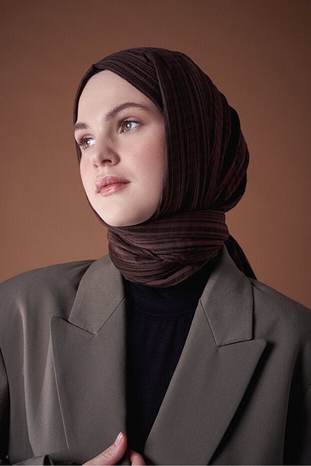 Mixed Cotton Series Shawl - Wrinkle - Free Bitter Brown - TryAladdin