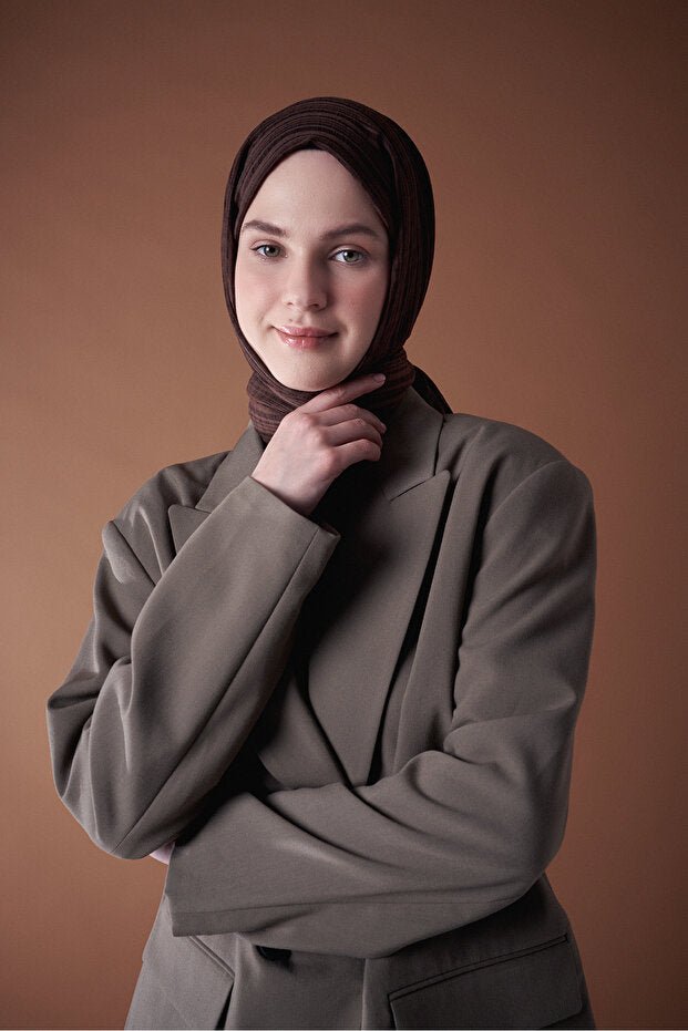 Mixed Cotton Series Shawl - Wrinkle - Free Bitter Brown - TryAladdin