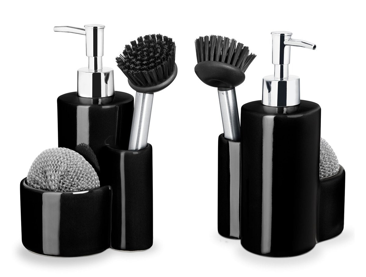 Modern Bathroom Liquid Soap Dispenser & Cleaning Brush Set - TryAladdin