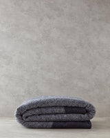 Premium Modern Chevron Cotton Acrylic Throw Blanket - Dark Grey