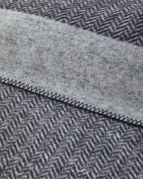 Premium Modern Chevron Cotton Acrylic Throw Blanket - Dark Grey