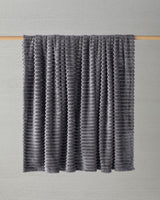 Premium-Super-Soft-Double-Size-Striped-Dark-Grey-Blanket