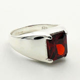 Modern Minimalist Men's Ruby Ring