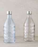 Premium Artisanal Blue Molten Glass Decorative Bottle