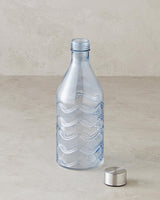 Premium Artisanal Blue Molten Glass Decorative Bottle