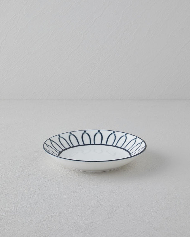 Premium Porcelain Deep Coupe Plate - 19cm - Black White