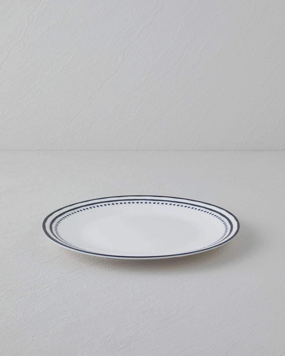 Premium Porcelain Serving Plate   Black White Professional Dinnerware   25cm