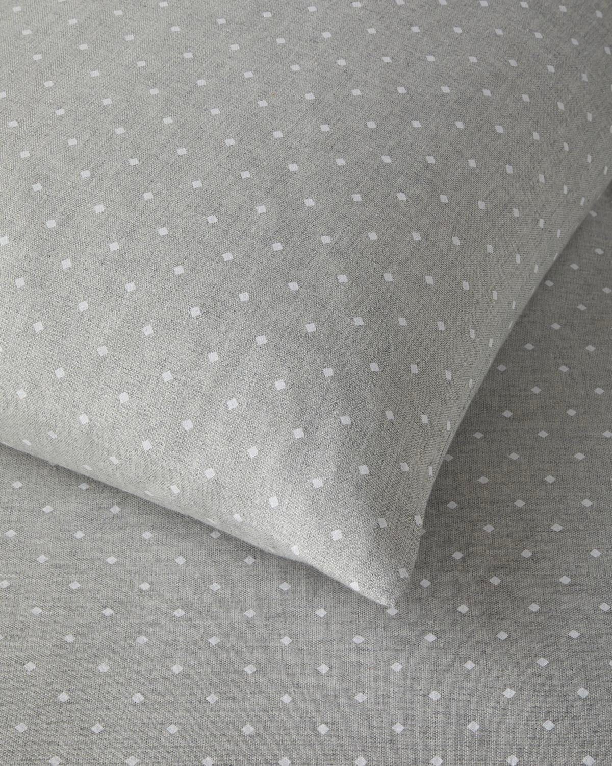 Dekbedovertrekset voor eenpersoonsbed, garengeverfd met diamantmotief, professionele kwaliteit, grijs